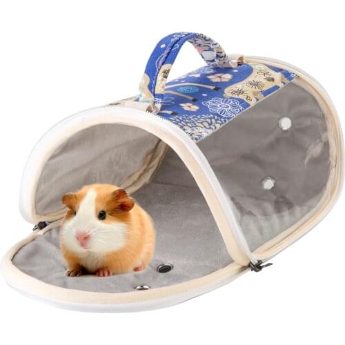 Small Pet Carrier Rabbit Cage Hamster Chinchilla Travel Warm Bags Cages Guinea Pig Carry Pouch Bag Breathable Pig Carry Bag