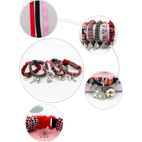 Adjustable Cat Collars with Bell for Kitten Necktie Kitten Necklace Pet Cat Accessories supplies neck strap for small big Cat