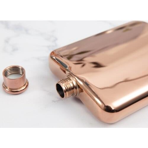 Rose Gold 6 Oz Stainless Steel Vodka Hip Flask Flask for Alcohol Bottle Liquor Whiskey Bottle Groomsmen Gifts with Funnel