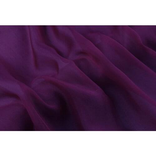 Howmay 100% pure silk fabric chiffon 5.5m/m 140cm 55" roseo purple 41# color for scarf dress scarf decoration