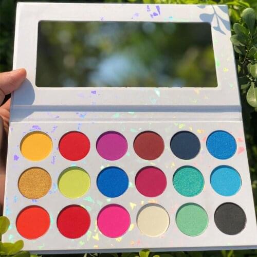 Dancing party 18 color glitter eyeshadow powder private label sparkly eyeshadow palette 20pcs Free print logo
