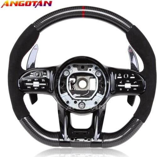 Carbon Fiber Italy Alcantara leather Steering Wheel Fit For Benz AMG Sport Car volante esportivo