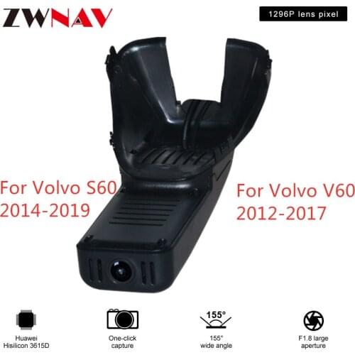 Hidden Type HD Driving recorder dedicated For Volvo S60 2014-2019/ V60 2012-2017 DVR Dash cam Car front camera WIfi
