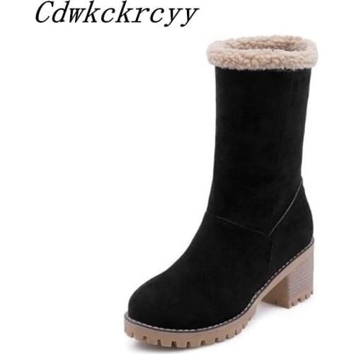 Women Boots Autumn and winter New style fashion Minimalism Non-slip Snow boots Cashmere Keep warm Student Winter boots size34-43