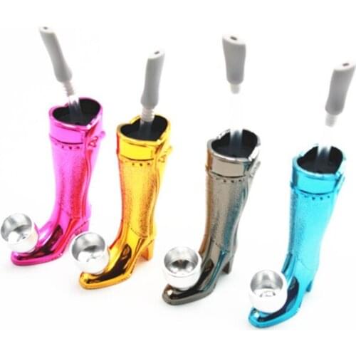 1 Pc Fashion High Boots Shape Smok Pipes Portable Creative Smoking Pipe Herb Tobacco Pipe Grinder Filter Cigarette Holder