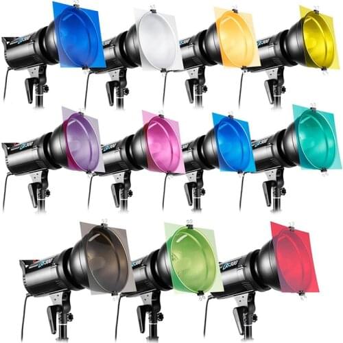 12inch 11 Pack Different Colors of Gel Sheet Transparent Color Correction Light Gel Filter for Photo Studio Accessory