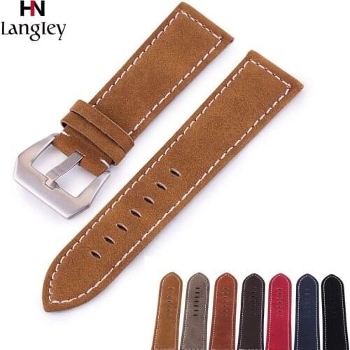 18/20/22/24mm Watch Strap Genuine leather Watchband Frosted cow leather Waterproof Wristband Watch Accessories Band High Quality