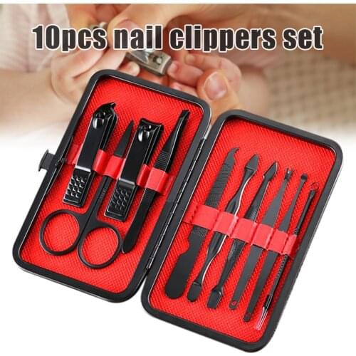 2019 Professional Manicure Set Stainless Steel Nail Clipper Tools with Travel Leather Case for Women and Men Elegant