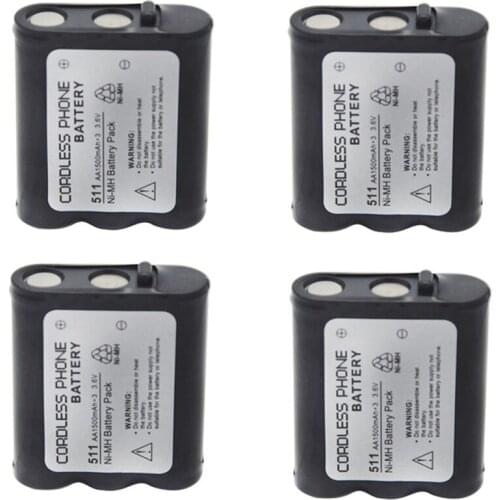 4x 3.6V 1500mAh NI-MH Rechargeable Cordless Home Phone Battery for Panasonic P511 P-P511 PP511 P-P511A ER-P511 HHR-P402