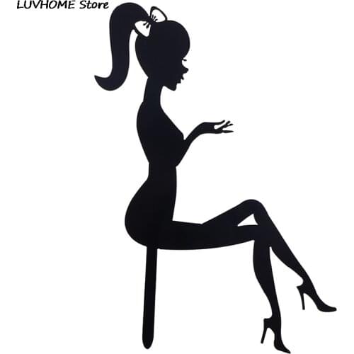 High Heels Lady Girl Acrylic Cake Topper Weddding Cake Decoration Happy Birthday Cupcake Topper Dessert Sign For Party Supplies