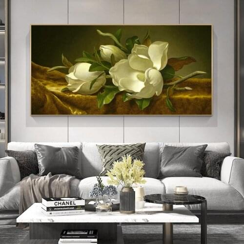Magnolias Diamond Painting 5D Full Square/Round Drill White Flower Daimond Rhinestone Embroidery Painting Cross Stitch Mosaic B1