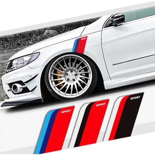 Auto Car Stickers Sport Three Color Bar Decal Exterior Decorative For Door Waist Line Vinyl Reflective Automobile Accessories