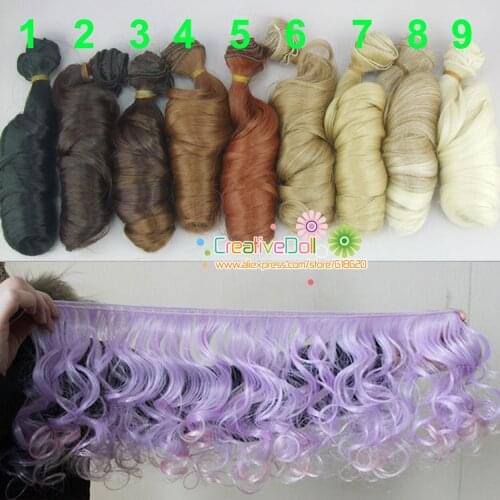 Free shipping SD Doll Wigs/hair diy High-temperature Wire Curly wave natural color bjd Wigs
