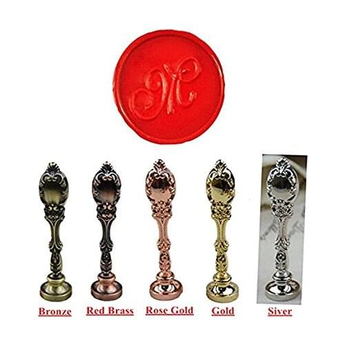 Alphabet Initial M Silver Luxury Wedding Invitation Wax Seal Stamp Peacock Metal Handle Set