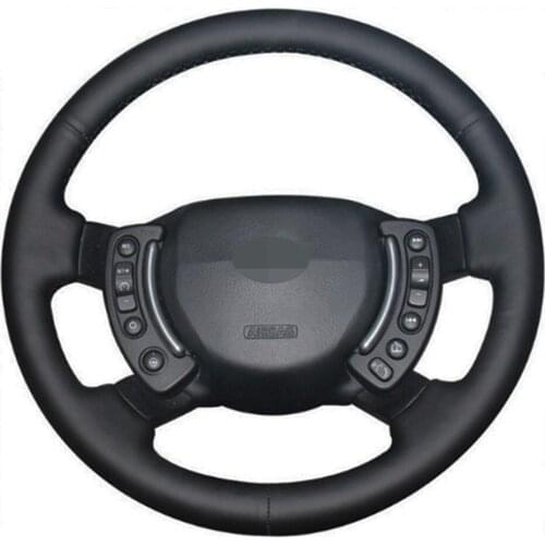 Car Steering Wheel Cover DIY Black Artificial Leather For Land Rover Range Rover 2003-2012