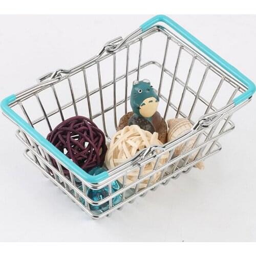 Baby Kids Simulation Metal Mini Shopping Cart Toys Pretend Play Funny Toys Kids Toys Storage Basket
