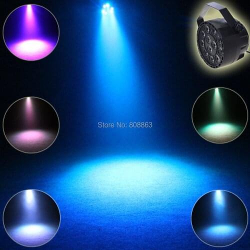 ESHINY Mini RGBW 12 LED Color Voice Lamp DMX 512 8CH Flash Par Stage Party DJ Environment Lumiere Dance Shop Beam Light Y2D3