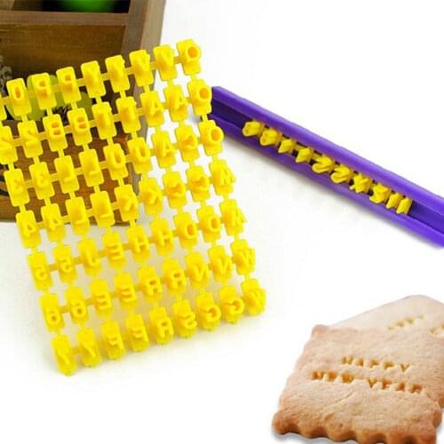 1 set Alphabet Letter Number Cookie Press Stamp Embosser Cutter Fondant Mould Cake Baking Molds Tools