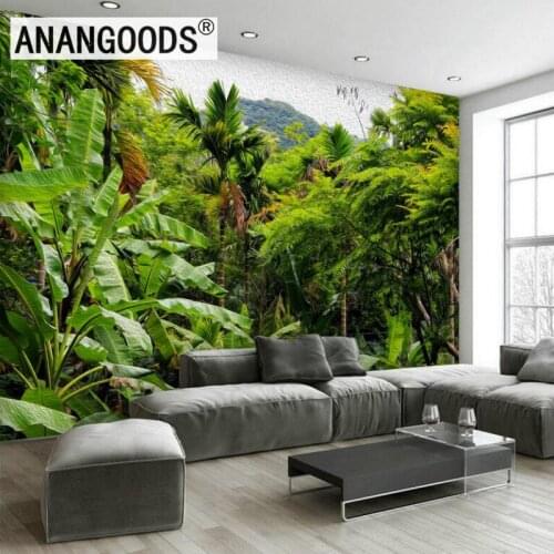 Custom Tropical Rain Forest Oil Painting Photo Mural Living Room Bedroom Background Wallpaper 3D Home Improvement Wall Paper 3D
