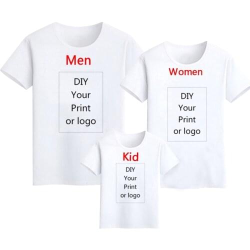 Custom Printed T-shirt DIY Your Favorite Photo or Logo White Casual Top T-shirt for Boys and Girls Modal Round Neck T-shirt