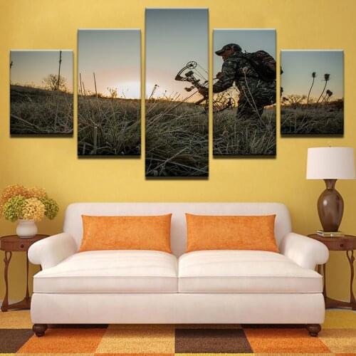 HD Canvas Print Art Painting For Living Room Wall Decor 5 Pieces Army Life Scout Picture