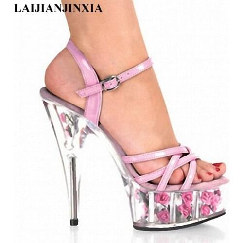 LAIJIANJINXIA Wedding Shoes New 2018 Sandals Shoes Woman Waterproof Platform 15cm High-heeled Wedding Bride Shoes Sexy Sandals