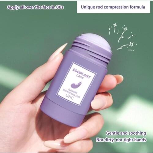 Green Tea Oil Control Clean Face Mask Eggplant Black Head Moisturizing Mud Film Stick Men Women Moisturizing Mask Mud TSLM1