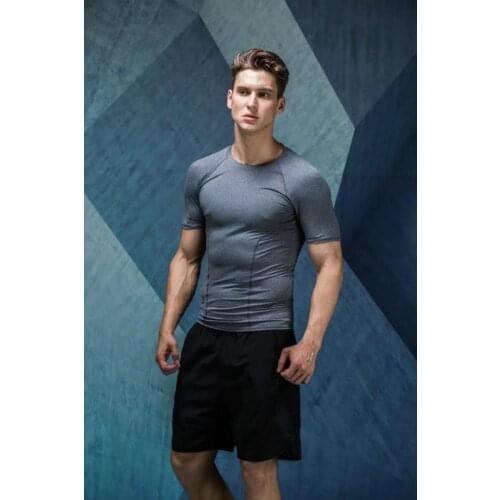 Running Tops Man Quick Dry Fit Short Sleeve Training White T Shirt Mens Sportswear 2019 Gym Joggers Sport Shirt Men Fitness