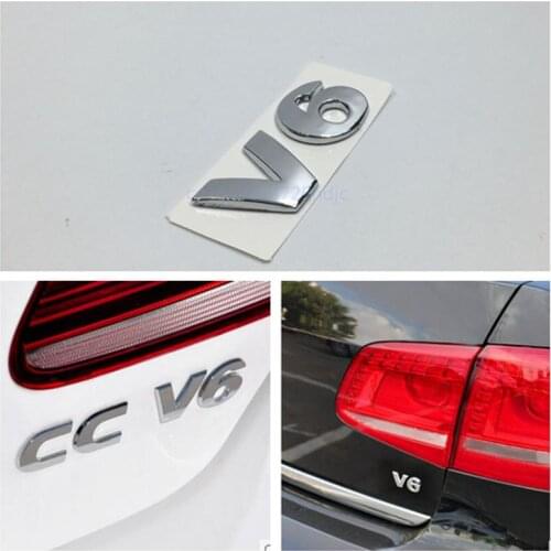 For VW GOLF GTI R32 TOUAREG PASSAT TDI Polo Rear Trunk Tailgate Decal Chrome V6 Emblem Badge Sticker