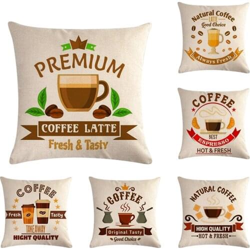 Cushion Covers 45*45cm Pillow Coussin De Salon Sofa Pillowcase Print Pattern Natural Coffee Pillow Cushion Cover ZY786