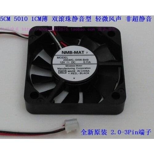 NEW NMB-MAT Minebea 2004KL-04W-B49 5010 5CM 5CM 12V 0.11A cooling fan