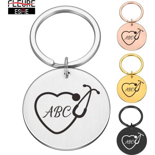 Original Keychain Trendy Special Gift for Doctors Nurses Practitioners Personalized Custom Name Key Chains Fashion Keyring