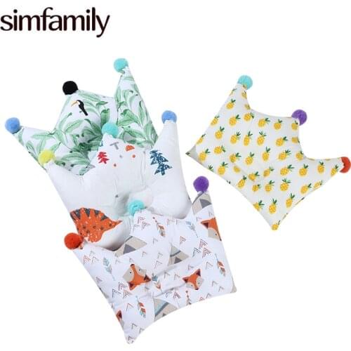 [simfamily]Baby Newborn Pillow Head Protection Infants Crown Shape Dot Baby Bedding Accessories Pillows Boy Girl Room Decoration