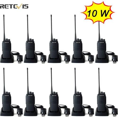 High Power Walkie Talkie 10pcs Retevis RT1 VHF (or UHF) 3000mAh With Earpiece Long Rang Walkie-Talkie For Factory Warehouse Farm