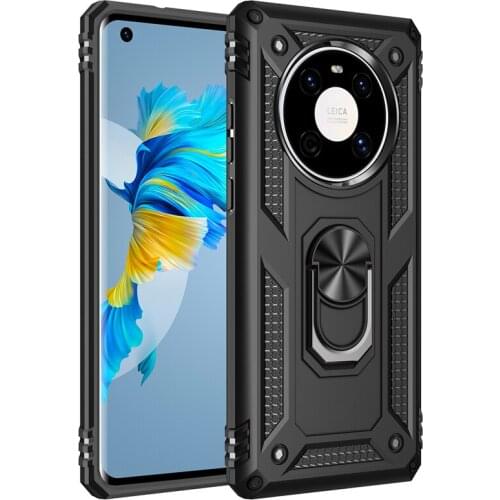Shockproof Ring Holder PC+ TPU Case for Huawei Mate 40 Pro P Smart Z 2021 2020 P40 Lite Y5P Y6P Y7P Y8P Anti-slip Cover