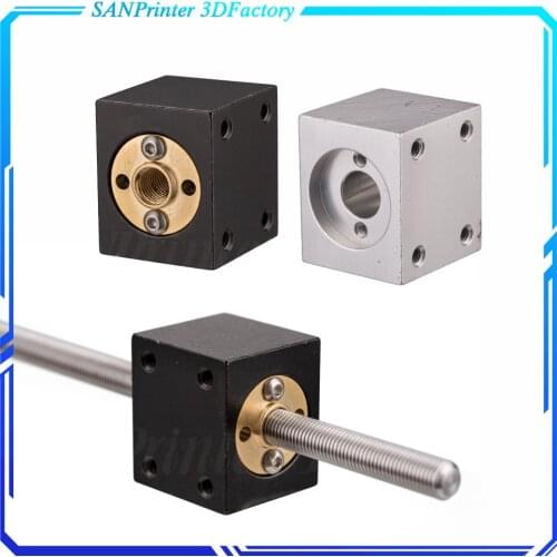 SANPrinter T8 Lead Screw Nut Housing Bracket For 3D Printer Parts T8 Trapezoidal Lead Screw Conversion Nut Seat Aluminum Block