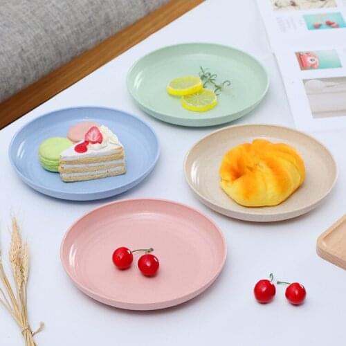 Eco-friendly Wheat Straw plates 4pcs set for fruit snacks desserts foods