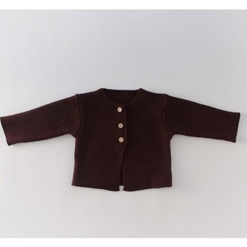 Spring Baby Boys Girls Pure Color Cardigan Coat Baby Children Clothing Boys Girls Long Sleeve Knitted Kids Cardigan Coat