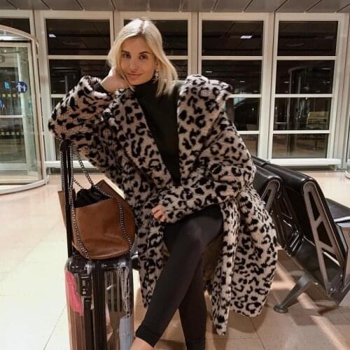 MONMOIRA Leopard Faux Fur Teddy Coats And Jackets Women Winter Thick Oversized Fur Coats Ladies Teddy Bear Coats cwf0206-5