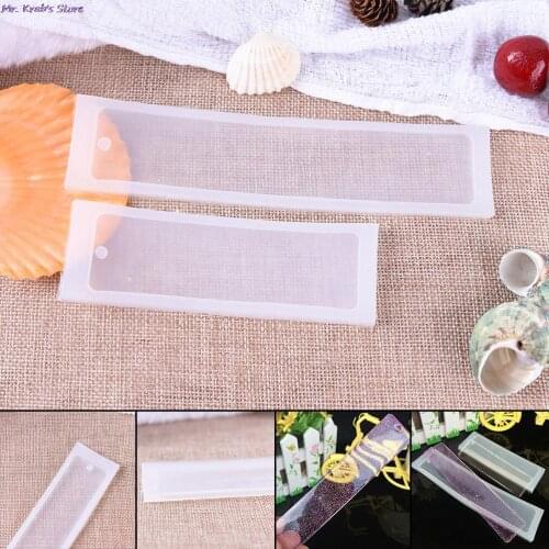 1PCS Craft DIY Transparent UV Resin Liquid Silicone Mold Rectangle Bookmarks Resin Molds For DIY Pendant Charms Making Jewelry
