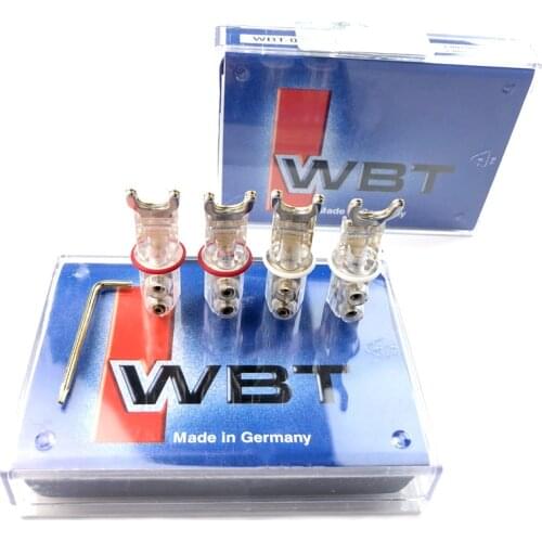 1 Bo X 4Pcs WBT-0681 AG Silver Y Plug Free Welding Audio Speaker Connectors