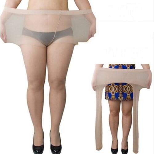 2pairs Fat Pantyhose Ladies High Flexible Ultra-thin Bigger Size Double Side Silk Anti-hook Stockings Womens