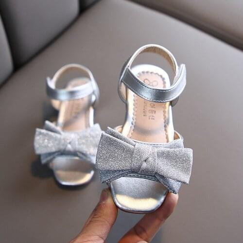 1-12 Year 2020 New Baby Summer Color Fashion Sandals For Toddler Little Girl High Heels Bow Sandals Princess Children Beach Shoe