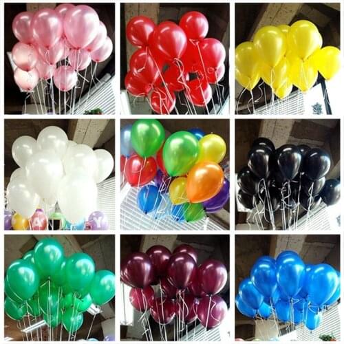 30pcs 10inch 1.5g Black Gold White Pearly Latex Helium Balloon For Birthday Wedding Valentines Day Party Decoration Balloon
