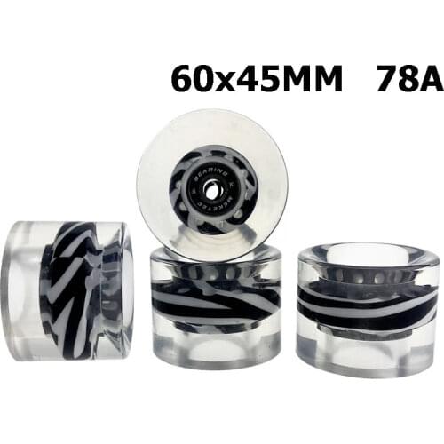 4Pcs Long Board 78A PU Wheel 60*45MM Camouflage Multicolor Transparent Jelly Wheels Cruiser Surf Skateboard Replace Parts Supply