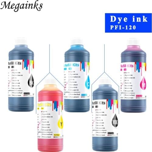 500ML each BK C M Y MBK PFI120 PFI 120 dye ink for Canon TM200 TM205 TM300 TM305 200 205 300 305 printer inks