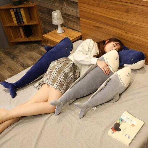 70/90cm Simulation Shark Whale Plush Toys Stuffed Soft Animal Fish Plush Cushion Creative Sleeping Pillow Birthday Gift Kids Toy