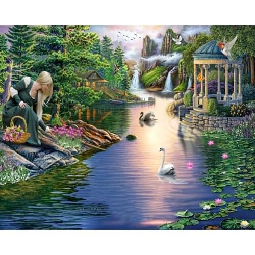 A16161 11CT/14CT/18CT/25CT/28CT oil street patterns Counted Cross Stitch DIY Cross Stitch Kits Embroidery Needlework Sets