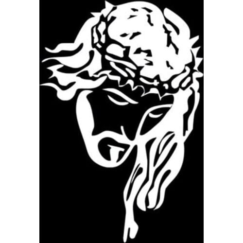 Car Sticker Jesus Christ Fashion PVC Waterproof and Sun Proof Car Styling Sticker Black/silver 8.6 Cm *12.7 Cm