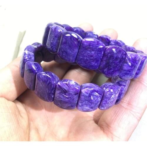 Charoite purple square 18*12mm bangles FPPJ wholesale beads nature amazing gemstone AA